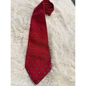 Kuppenheimer Necktie Mens OS Red Good Silk Geometric Diamond Pattern